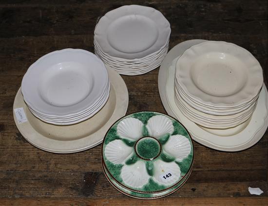 Qty of white glazed ceramics